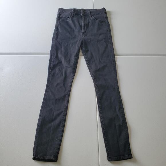 Mother Jeans Womens 27 Black The Swooner Ankle Wet Paint High Rise Skinny waxed - Picture 1 of 11